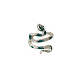 S925 Sterling Silver Emerald Diamond Snake Ring – Holiday Gift Ideas — 5