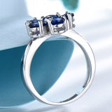 925 Sterling Silver Flowers Sapphire Ring For Women – Gifts for Her — 13