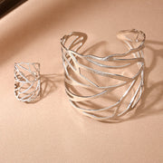 Creative Metal Design Sense Hollow Leaves Opening – Jewelry Gift Ideas — 7