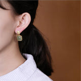 925 Silver Needle Square Earnails Female Geometric – Gifts for Her — 3
