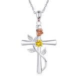 Rose Cross Necklace With Rhinestone Fashion – Jewelry Gift Ideas — 14