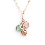 Water Drop Birthstone Leaf Engraved Necklace – Jewelry Gift Ideas — 3