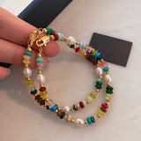 Colorful Glass Dopamine Beaded Necklace Natural – Jewelry Gift Ideas — 7