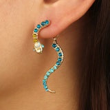 Retro Personality Zodiac Snake Colored Diamond Stud – Meaningful Gifts — 1