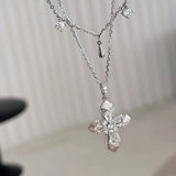 Cross Double Color Gold Pendant Necklace – Jewelry Gift Ideas — 4