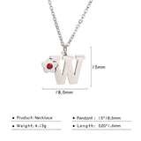 Flower Rhinestone-encrusted 26 Letter Necklace – Jewelry Gift Ideas — 13
