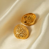 Gold Stainless Steel Hammer Patterned Flower – Small Gift Ideas — 5