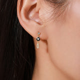 S925 Silver Black Enamel Geometric Ear Studs Female – Gifts for Her — 6
