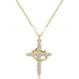 Cross Crown Zircon Clavicle Chain Necklace – Jewelry Gift Ideas — 5