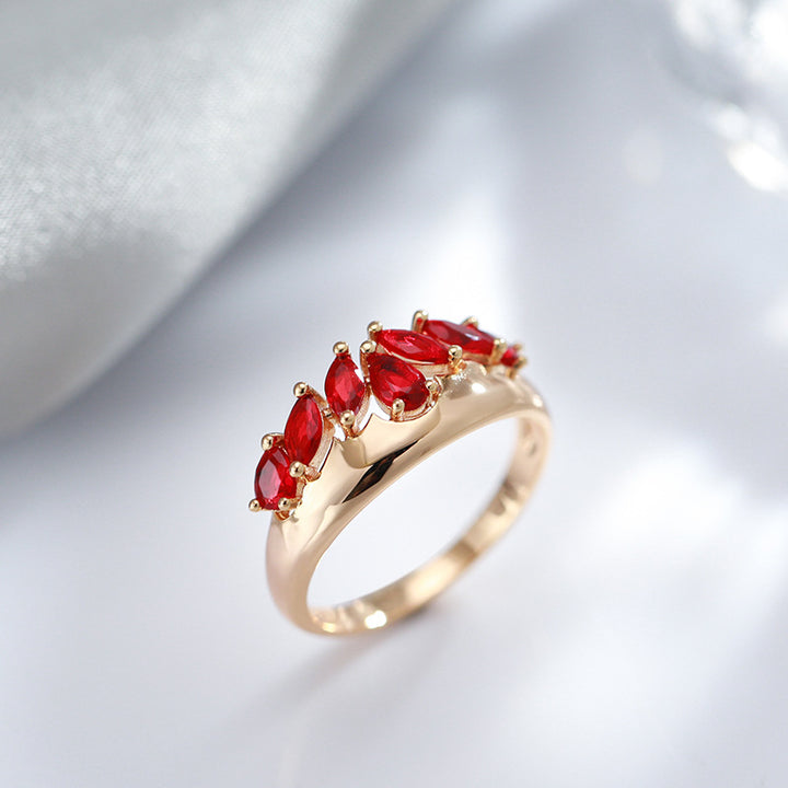 French Retro Red Zircon Ring – Special Occasion Gifts — 1