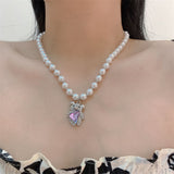 Bear Pendant Pearl Necklace Female Niche Design – Jewelry Gift Ideas — 1