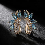 Water Drop Flower Shape Green Zircon Earrings – Gift Ideas — 5