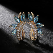 Water Drop Flower Shape Green Zircon Earrings – Gift Ideas — 5