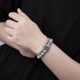 Natural Stone Frosted Bead Chain Beaded Titanium – Jewelry Gift Ideas — 1