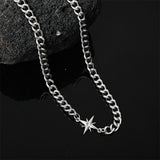 Asterism Stitching Cuban Link Chain Titanium – Jewelry Gift Ideas — 5