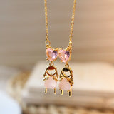 Simple Love Boy Girl Zircon Necklace Valentine's Day – Gifts for Kids — 2