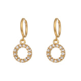 18K Gold Plated Micro Set Zircon Letter Earrings – Gifts for Her — 19