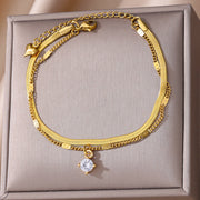 Fashion Double Layer Snake Bone Anklet Elegant Beach – Stylish Gifts — 3