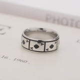 Lucky Of Spades Titanium Steel Ring Magic Playing – Unique Gift Ideas — 3