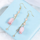 Fashion Simple Wind Bell Flower Natural Pearl Earrings – Stylish Gifts — 5