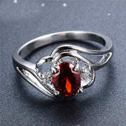 Ring Jewelry Opening Black Gold Garnet Heart – Jewelry Gift Ideas — 1