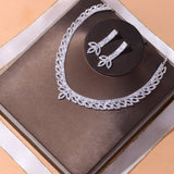 Light Luxury Bridal Necklace Earrings Set Wedding – Stylish Gifts — 3