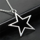 Silver Hollowed Out Pentagram Pendant Cross Chain – Jewelry Gift Ideas — 3
