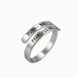 Stainless Steel Ring Retro English Double Ring – Stylish Gifts — 8