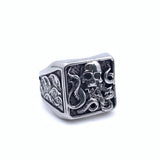 Retro Death Gothic Style Rose Skull Men's Titanium – Stylish Gifts — 9