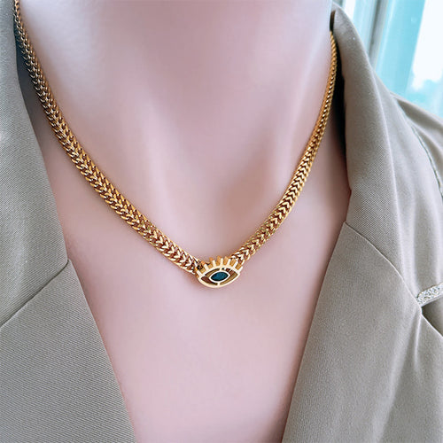 Design Clavicle Chain Oval Eye Pendant – Jewelry Gift Ideas — 1