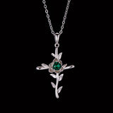 Cross Rose Pendant Birthstone Necklace Citrine – Jewelry Gift Ideas — 4