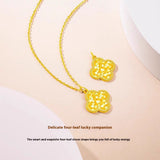 Crushed Ice Gold Four-leaf Clover Necklace – Jewelry Gift Ideas — 5