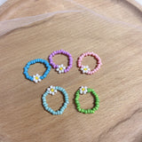 Small Flower Stretch Braided Ring Bead Bracelet – Jewelry Gift Ideas — 5
