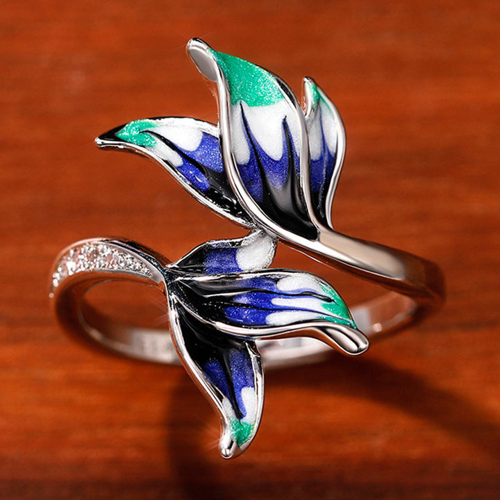 Ethnic Style Flower Dropping Oil Ring Female – Stylish Gifts — 1