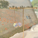 Colorful Blue Flower Ball Earrings – Meaningful Gifts — 5