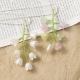 Beaded Bell Orchid Earrings Hand Woven – Stylish Gifts — 3