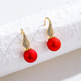 Short Pearl Frosted Bead Copper Earrings – Gift Ideas — 2