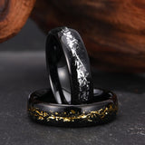 Tungsten Steel Black Ring Silver Wire Edged – Gift Ideas — 1