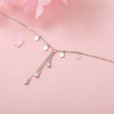 Diamond Wafer Tassel Necklace Simple Design – Jewelry Gift Ideas — 4