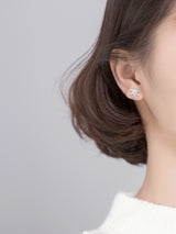 S925 Silver Small Temperament Snow Flower Earrings – Stylish Gifts — 4