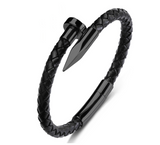 Men Genuine Leather Bullet Nail Bracelet – Jewelry Gift Ideas — 7