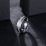 Single Row Diamond-embedded Slope Edge Unisex Silver – Birthday Gifts — 3