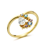 Drop-shaped Colorful Zircon Ring For Women – Gifts for Her — 2