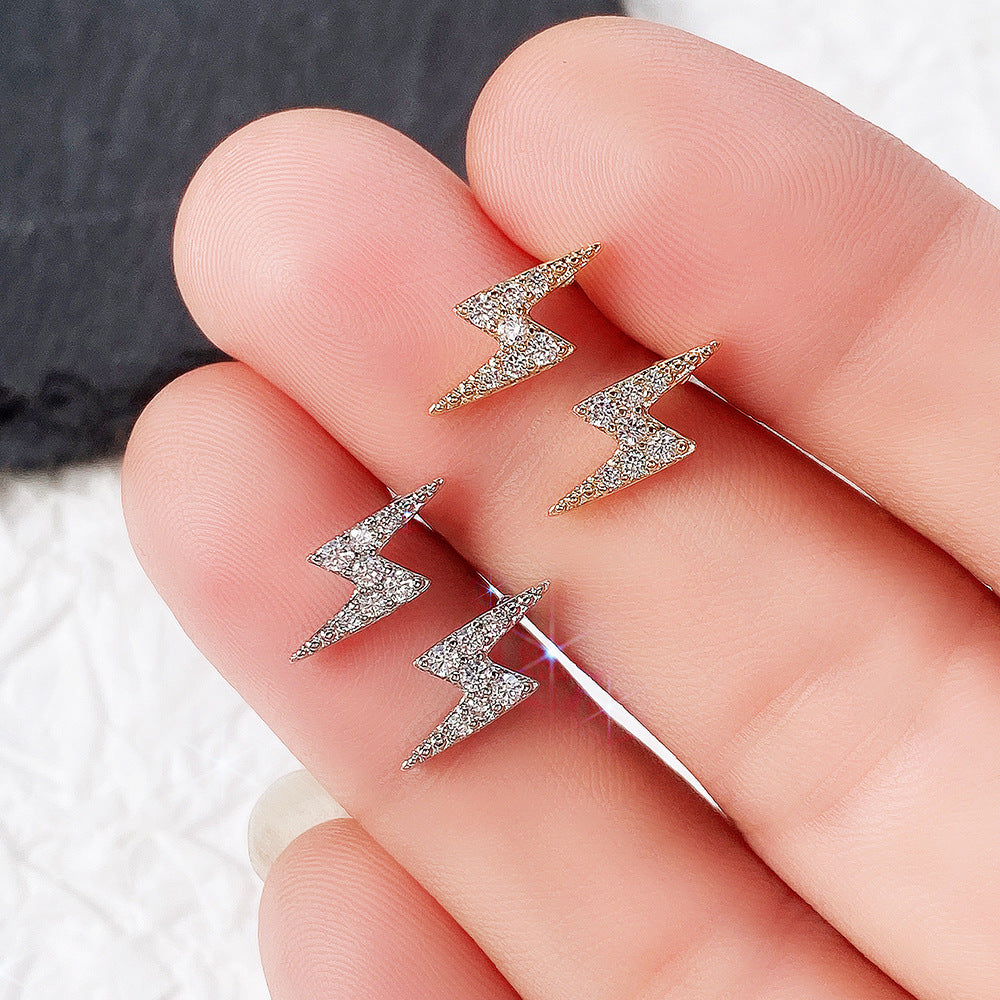 Simple Mini Lightning Zircon Stud Earrings For Women – Gifts for Her — 1