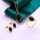 Women's Rectangular Black Agate Necklace – Jewelry Gift Ideas — 1