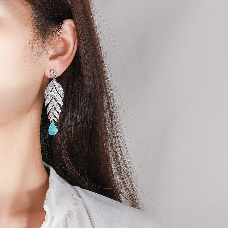 Retro New Water Drop Color Treasure Large Earrings – Small Gift Ideas — 1