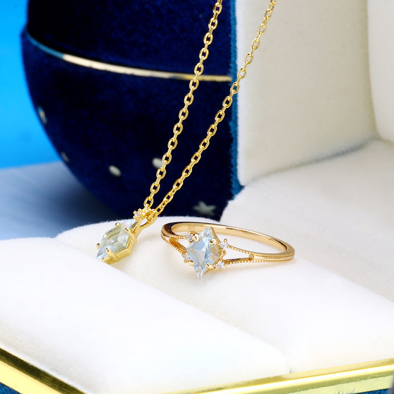 Wear Diamond Shaped Blue Topaz Necklace – Jewelry Gift Ideas — 1