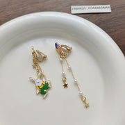 S925 Silver Needle Rabbit Carrot Bow Pearl – Gifts for Pet Lovers — 7