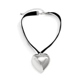 Flocked Cloth Peach Heart Necklace Women's – Jewelry Gift Ideas — 4