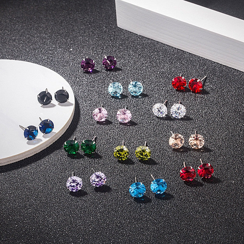 Silver S925 Sterling Silver Classic Four-claw Stud – Birthday Gifts — 1